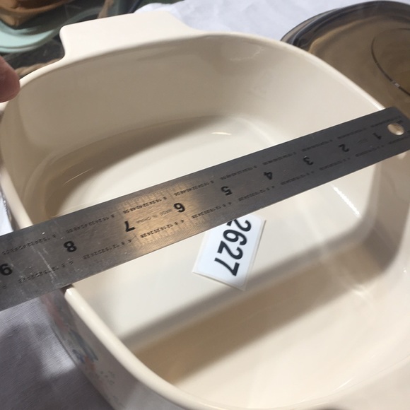 Vintage Corning Ware 2 liter casserole with lid Symphony (amber lid) - Picture 10 of 11